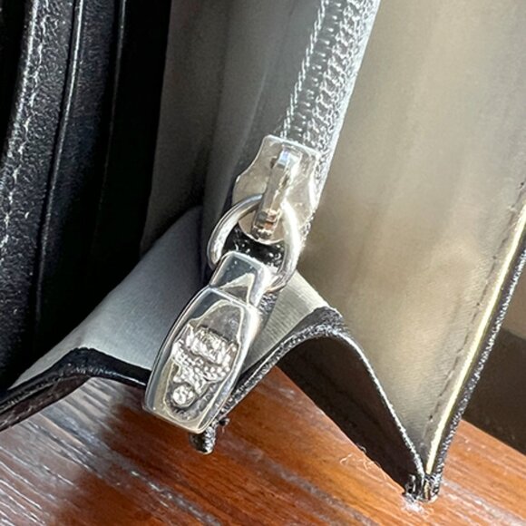 MCM Signature Monogram Black Leather Trifold Wallet - Picture 7 of 10